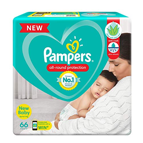 Image of Pampers Active Baby Diapers, New Born, 72 Count & Pampers Diapers Pants, New Born, 66 Count