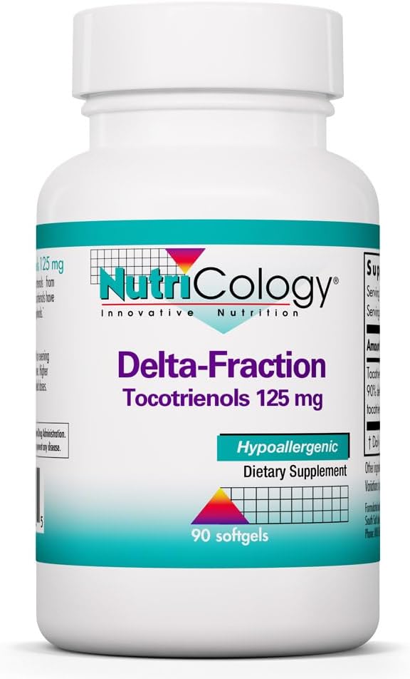 Allergy Research Group Delta-Fraction Tocotrienols Dietary Supplement - Vitamin E, Cardiovascular Health, Hypoallergenic, Softgels - 90 Count, 125 mg