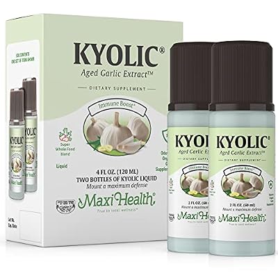 Kyolic Aged Garlic Extract Liquid - Odorless Garlic Supplements - Organic Kyolic Garlic - Organic Garlic Supplements for Heart Health (2 Pack)