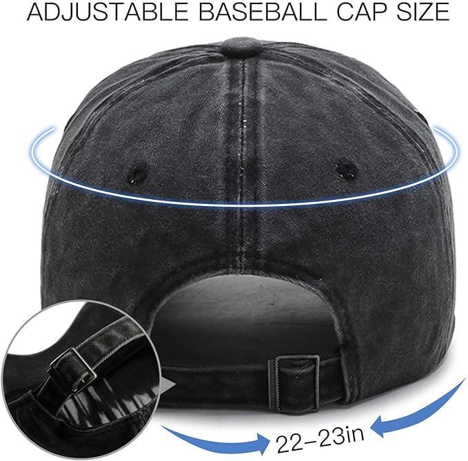 Gorra de béisbol ajustable bordada negra miniatura 4