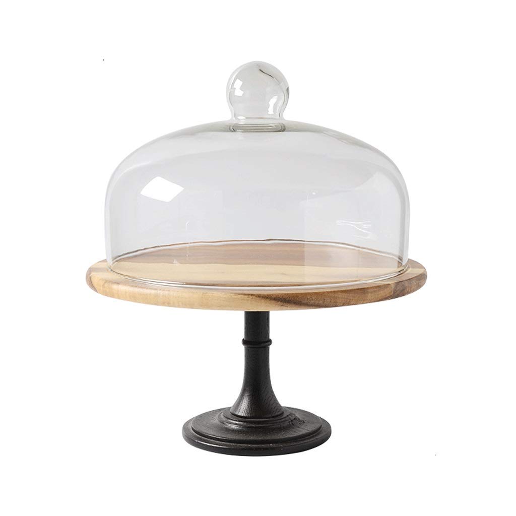 Gâteau table décoration plateau bois suisse 11 pouces avec dôme pour snack tea