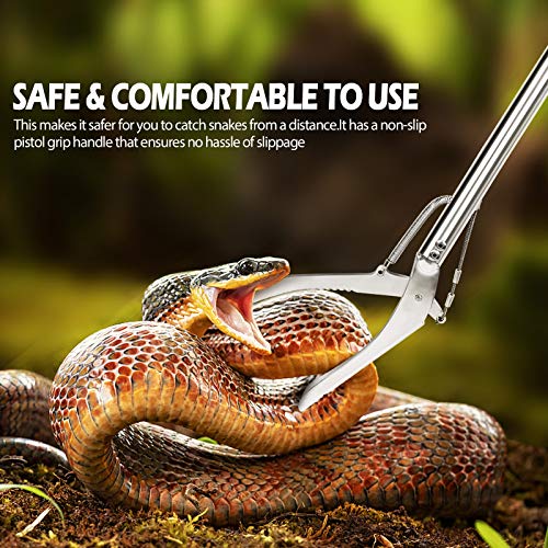 GYORGKSHI 52" Extra Long Snake Tongs Reptile Grabber Catcher, Stainless Steel & Wide Jaw Pick-up Handling Tool - Image 7