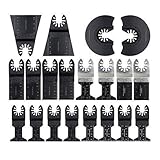 【ANWENDUNG】 Diese Multi-Tool-Klingen können schnell und effizient Holz, Spanplatten, Sperrholz, Trockenbau, Kunststoffe und weiches Metall durchschneiden und verursachen keine Unordnung. Perfekt für die Installation neuer Böden, das Schneiden von Rohren, das Erzeugen tiefer Einschnitte in Holz, Wand oder weiches Metall, das Schneiden von Nägeln und vieles mehr.