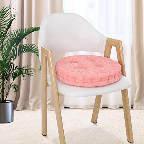 Homemiyn Round Seat Cushions, Epe Foam Filled Indoor Chair Pad Cushions For Home, Office, Dining, Kitchen, Pink, 15.7'' X 15.7'' #TOP1