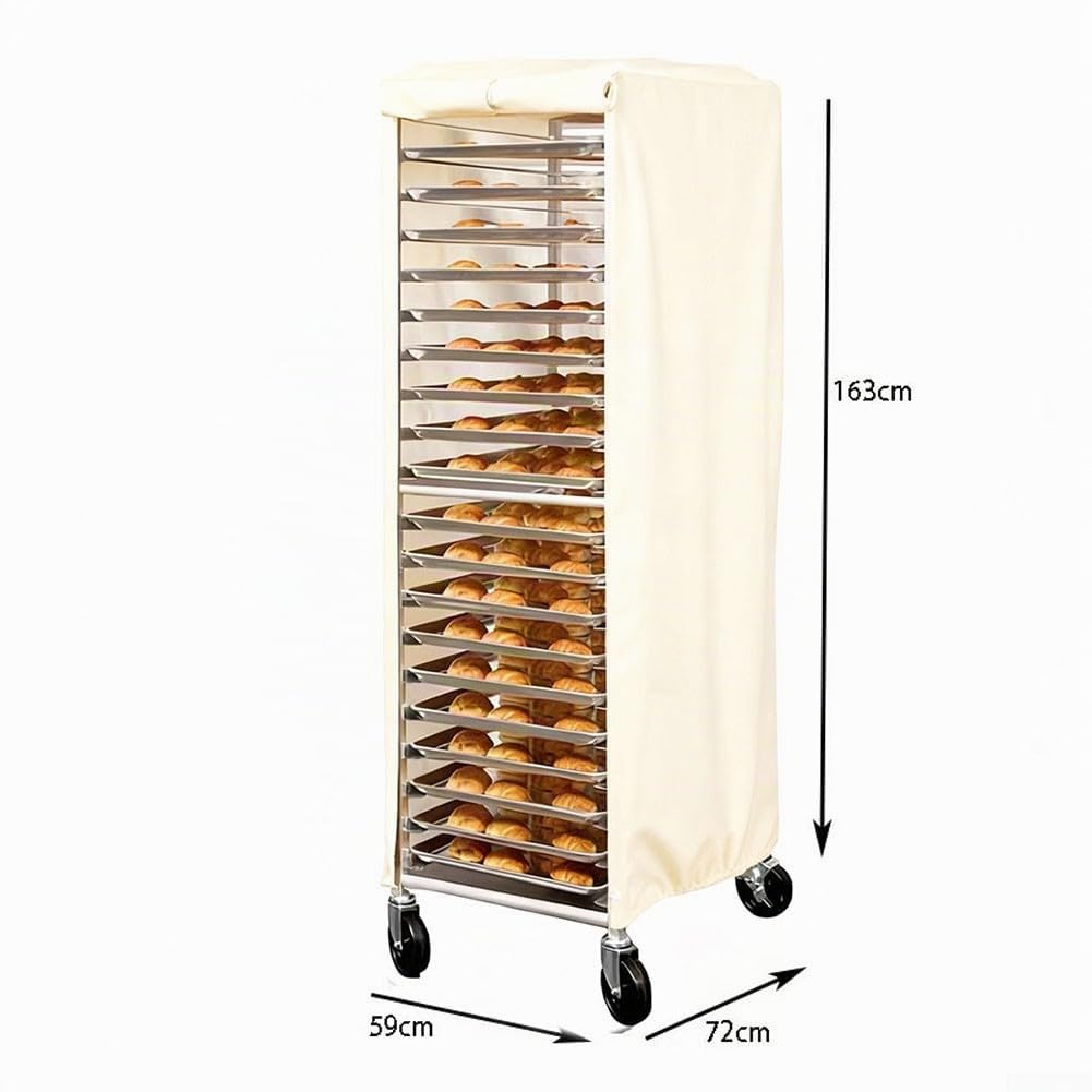 Copertura per panetteria, 58,4 x 71,1 x 162,6 cm, impermeabile, antipolvere, protezione per carrello da cucina commerciale (metri bianco)