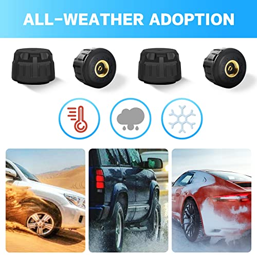 Careud Wireless Tire Pressure Monitoring System For Rv,Tpms With 4 External Wateproof Sensors(0-199Psi / 0-13.5Bar),6 Alarm Modes & Tire Pressure Real Time Monitoring (Cigarette Lighter Plug) #TOP5