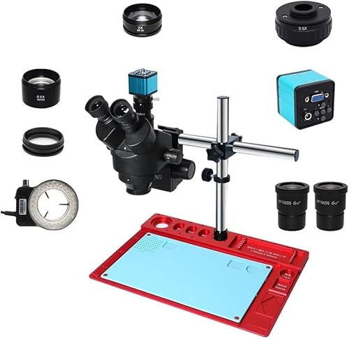 Kit de accesorios de microscopio para adultos 38MP H_DMI USB Microscopio Digital Cámara 3.5X-90X Simul-Focal Trinocular Estéreo Microscopio Zoom
