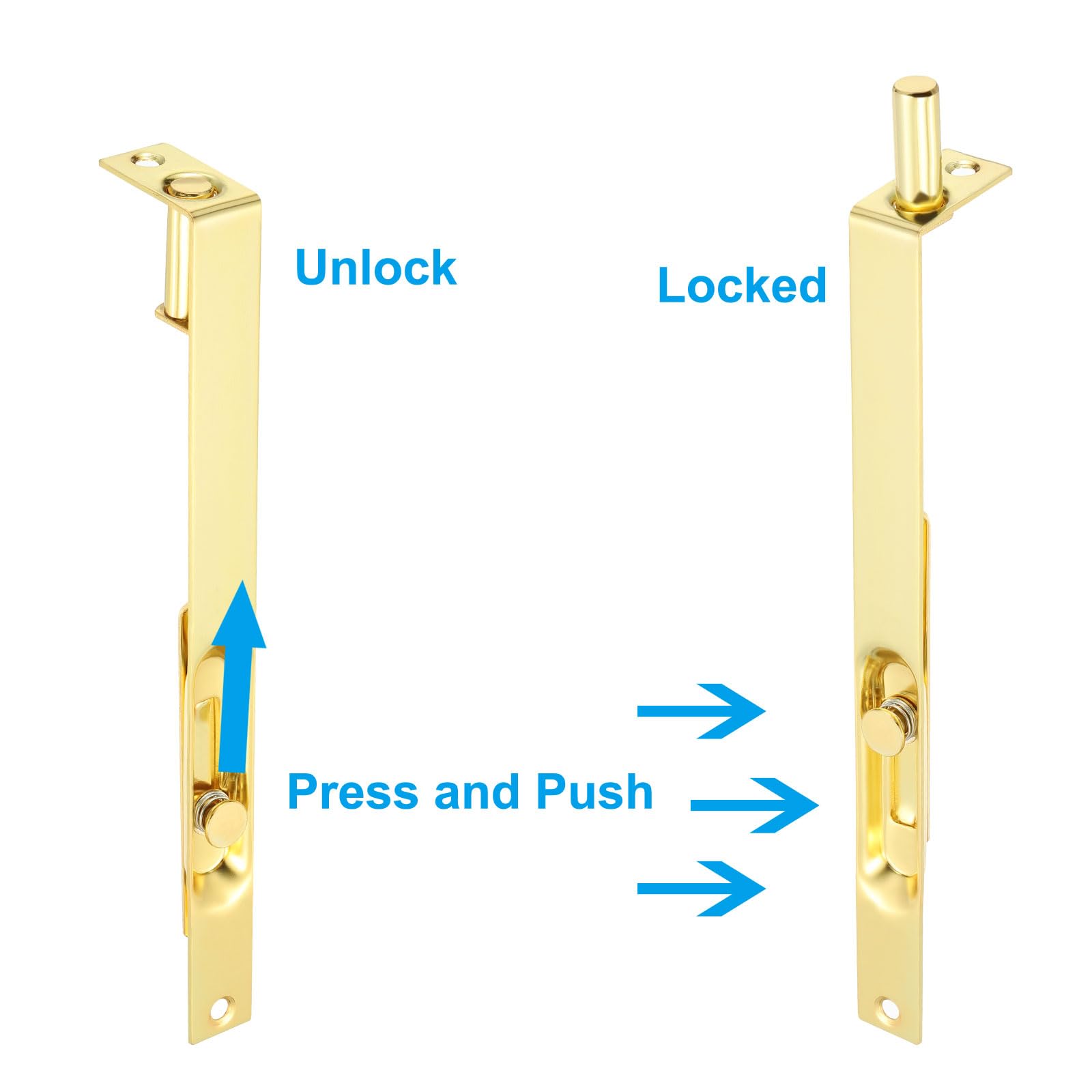 PATIKIL Flush Bolt 8" x 0.71" - Image 4
