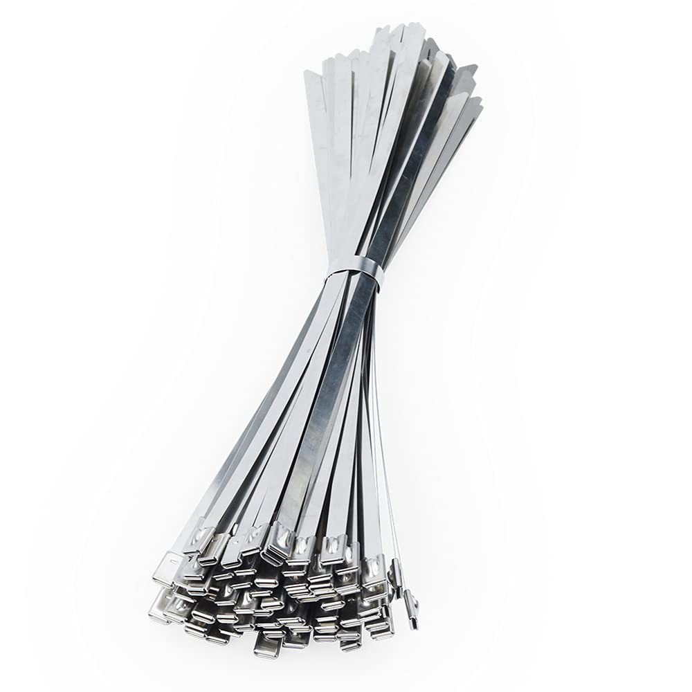 Bfndsseou 7.9Mm X 450Mm Self-Locking Cable Tie, 304 Stainless Steel Cable Ties 7.9Mm Self-Locking Multiple Lengths(7.9Mm X 450Mm)