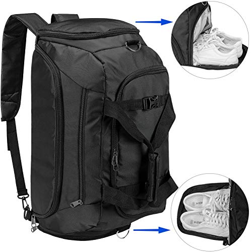 UOWGA 3 Way Travel Duffle Bag Backpack with 2 Shoes Compartment for Women