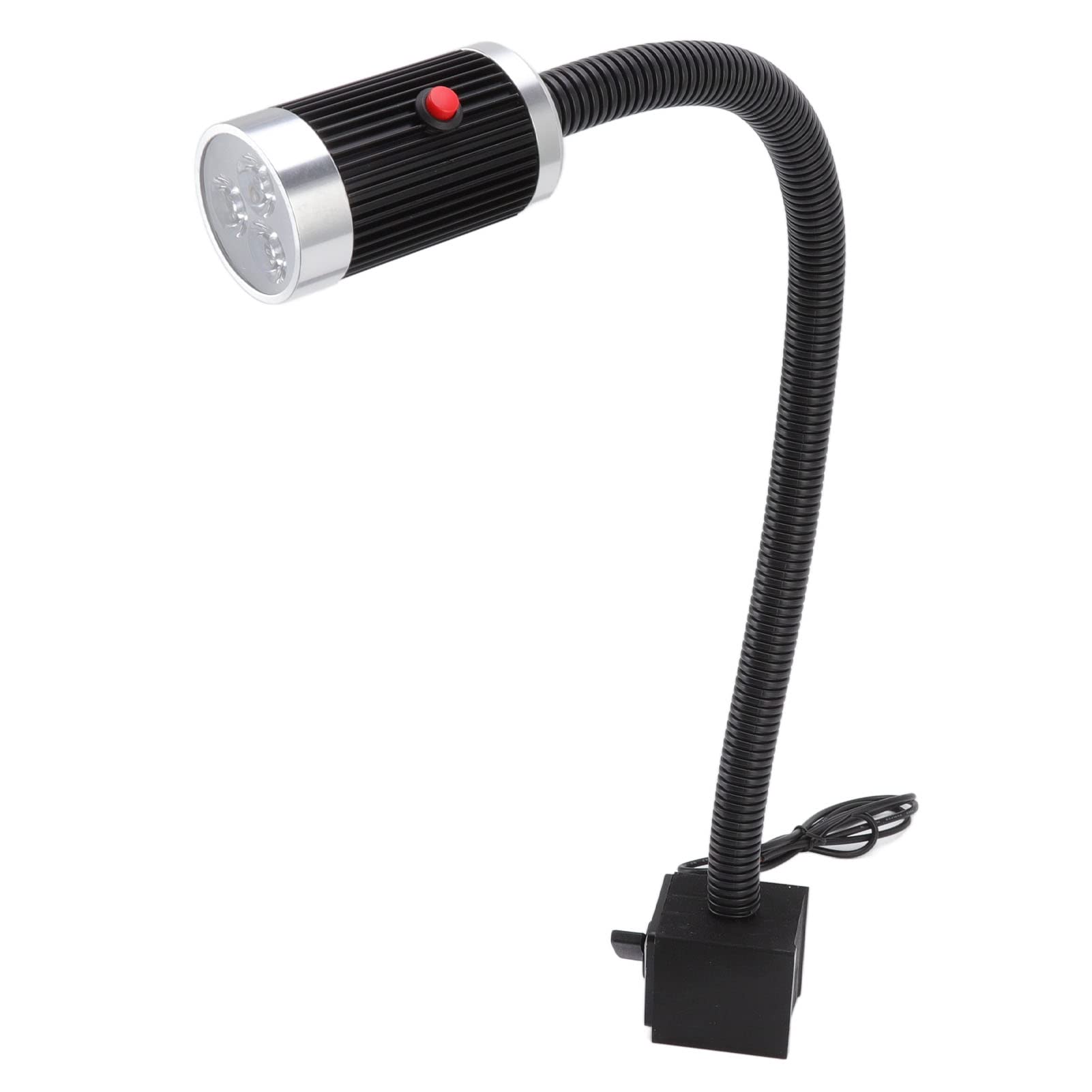 Aramox Magnetyczne światło Robocze, Aluminiowe światło Robocze LED na Gęsiej Szyi 24 V 9 W, 360 Stopni Elastyczna Szyjka Mocna Podstawa Magnetyczna Przełącznik Przyciskowy do Warsztatu Tokarki CNC