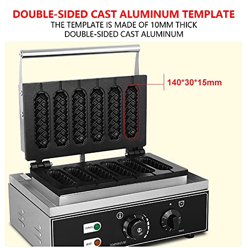 5 Scheiben Hot Dog Waffeleisen Kommerziell Hotdog Toaster, Non-Stick Elektrische Hot Dog Waffeleisen Maschine… – Bild 3