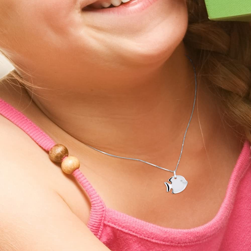 Amours, Bisous & Calins - Pendentif Enfant POISSON - Argent 925-100% Anallergique - Convient pour Enfants de 2 à 12 ans - Bijou Enfant