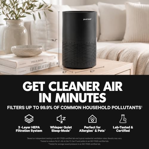 PuroAir 240 HEPA Air Purifiers for Home Pets Bedroom - Filter 1,000 Ft² - Image 2