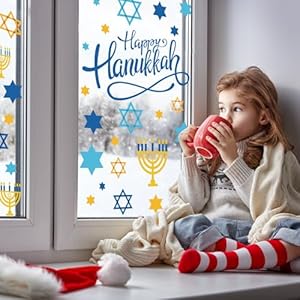 Whaline9sheethanukkahwindowclingsmenorahstarwindowdecalschanukahstaticwindowstickersdecorforhomeschoolpartysupplies78x118inch Urban Country Home Decor Whaline 9 sheet hanukkah window clings menorah star window decals chanukah static window stickers decor for home school party supplies 78 x 118 inch urban country home decor