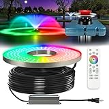 Goldlife Pond Fountain Aerator Lights, F0 RGB Fountain Light with 100FT Power...