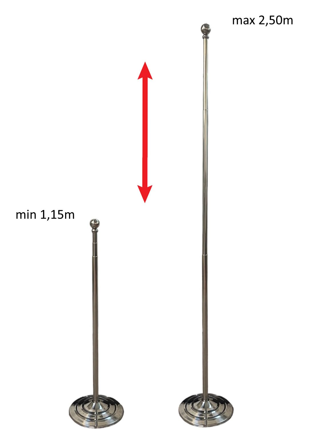 Asta Telescopica Per Bandiere - Estendibile Fino A 3 Metri Con Puntatore