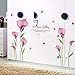 Produktbild Runinstickers Wandaufkleber Rosa Morning Glory Wand Glas Kunst Dekoration Aufkleber Wohnzimmer Wandbilder Home Decor Wall Sticker Blume DIY
