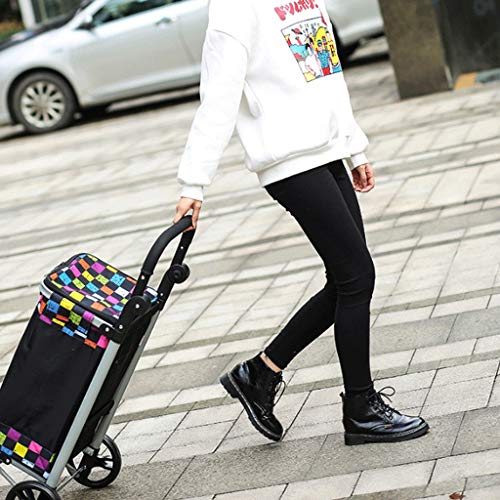 gbgymjm Einkaufstrolley Großes Fassungsvermögen Faltbare Einkaufstrolley-Tasche auf Rädern Karren Trolley-Tasche… – Bild 3