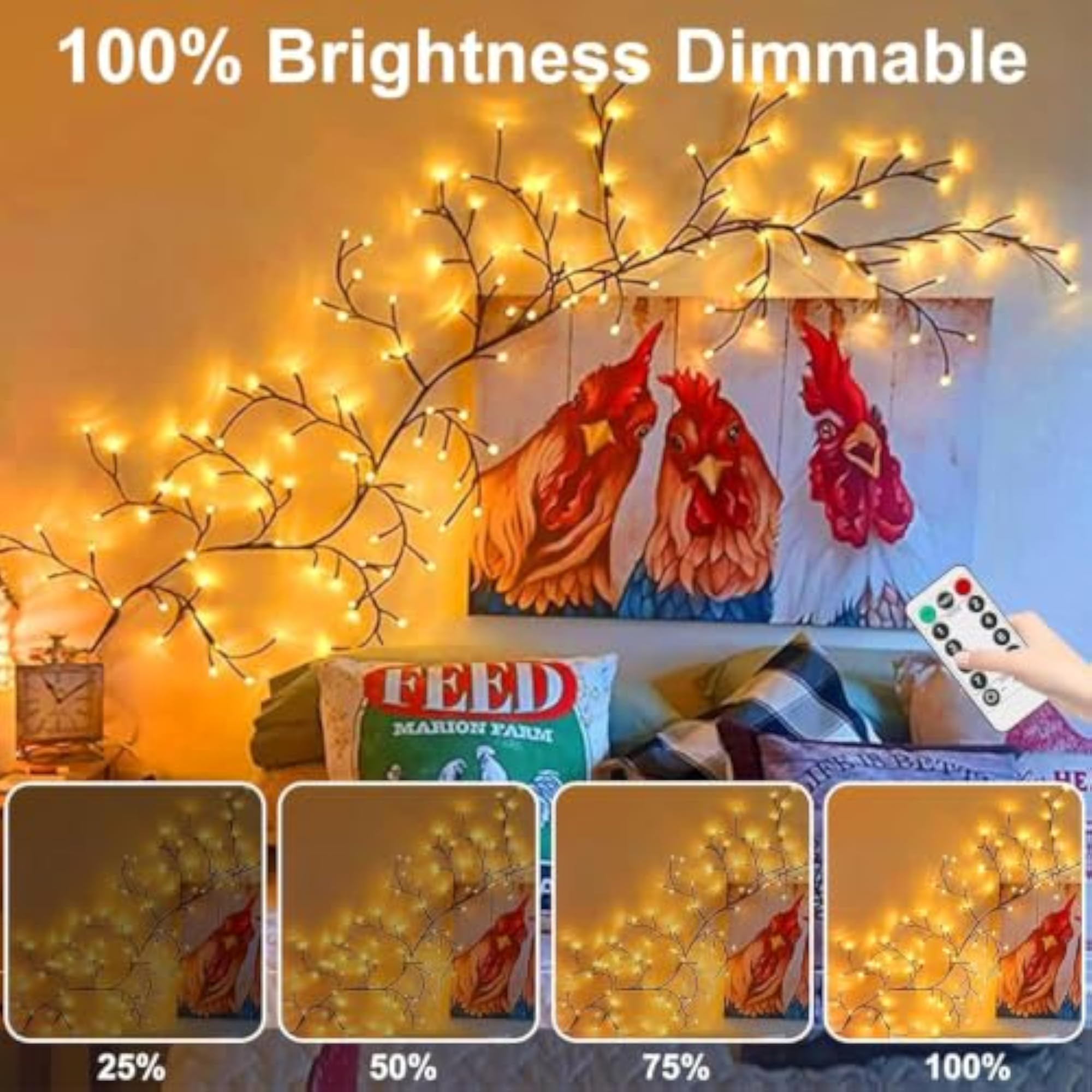 Christmas Garland, 7.5ft Artificial Vine with LED Lights