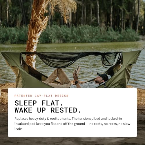 Image of Haven Tents Lay Flat Hammock Tent - Waterproof Camping Hammock with Mosquito Net, Insulated Pad and Rainfly - Haven Tent, Haven XL, Haven Safari