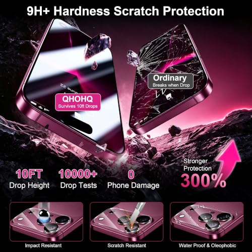 Image of QHOHQ for 18 Pro Max Screen Protector, 9H+ Tempered Glass, 3+3 Pack