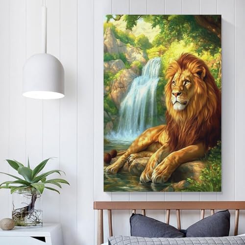 Cuadro en lienzo de león 40x60 cm moderno para decoración de dormitorios 5