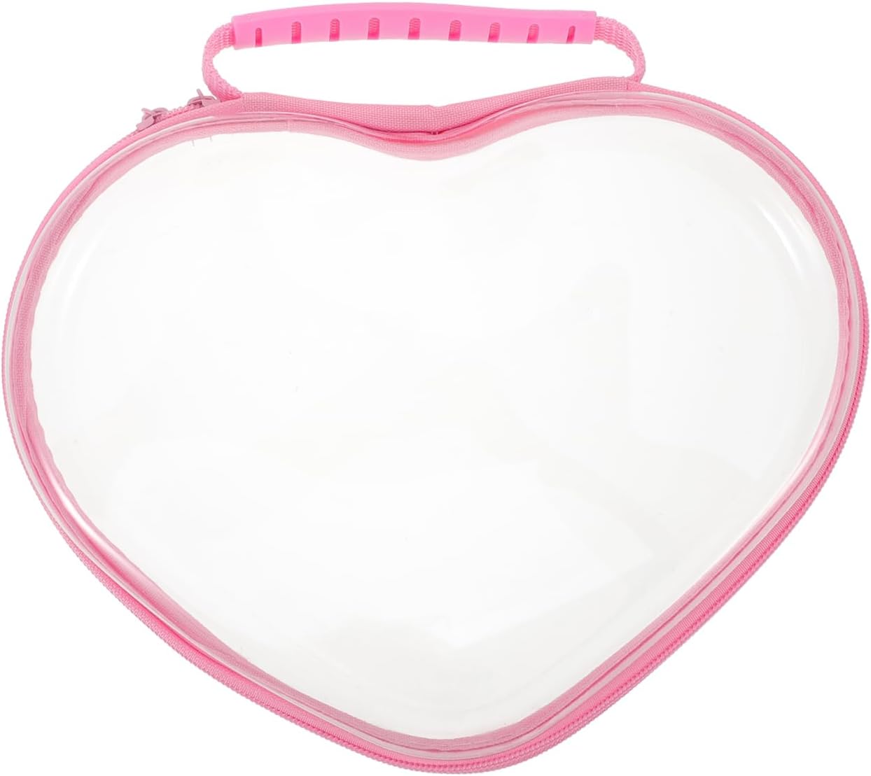 NOLITOY Clear Makeup Bag, Heart-Shaped Hard Shell Cosmetic Pouch, Cute Pink Travel Organizer for Toiletries & Daily Accessories, Clean Girl Aesthetic Must Haves for Purse