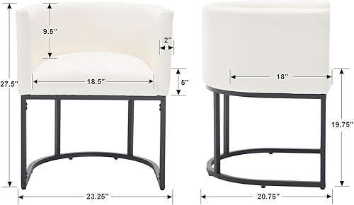 Miniatura 34 de Silla de comedor tapizada, moderna silla lateral de barril, sillas de comedor tapizadas, cómoda silla auxiliar de cocina para sala de estar, color