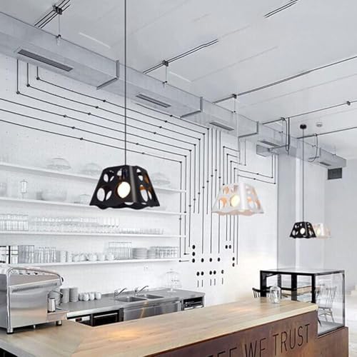 Luminaire suspendu industriel blanc E27 réglable pour salon