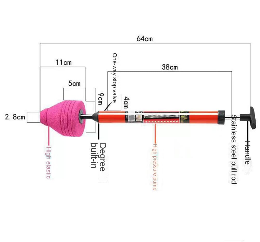 High Pressure Toilet Flush, Toilet Snake, Toilet Air Plunger, Toilet Air Flush, Heavy Duty Toilet Flush, Bathroom Kitchen Tub Plumbing Cleaning Tool (2)