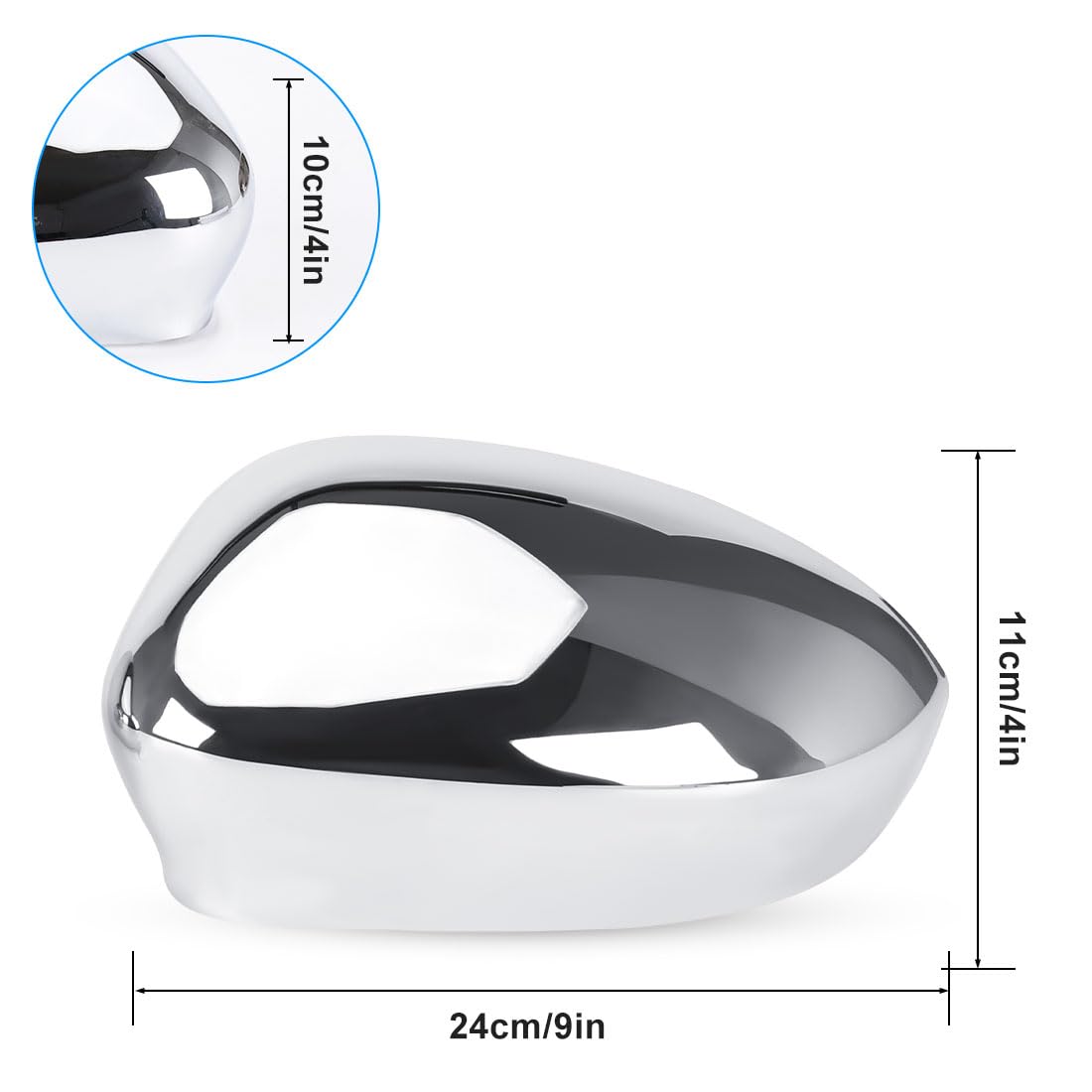 Capuchon de Rétroviseur Remplacement pour Fiat 500/500C/500E/Abarth 500 2007-2024/Grande Punto 2005-2018, Coque Retroviseur Exterieur De Voiture Modèle Galvanoplastie Améliorés (Argent)