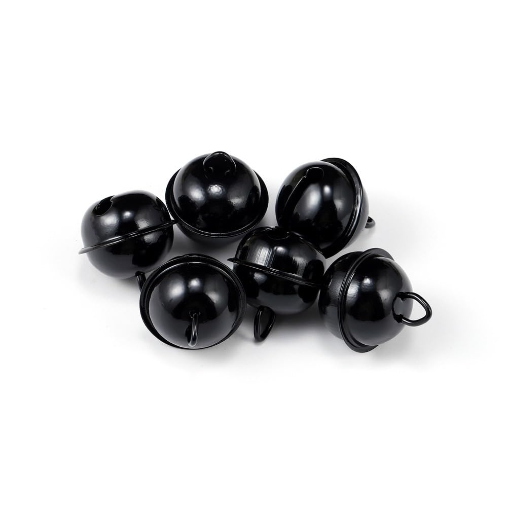 Namzi Jingle Bells, 22mm 120pcs Craft Bells for DIY Holiday Decoration, Musical Party, Home, Festival, Wedding,Black