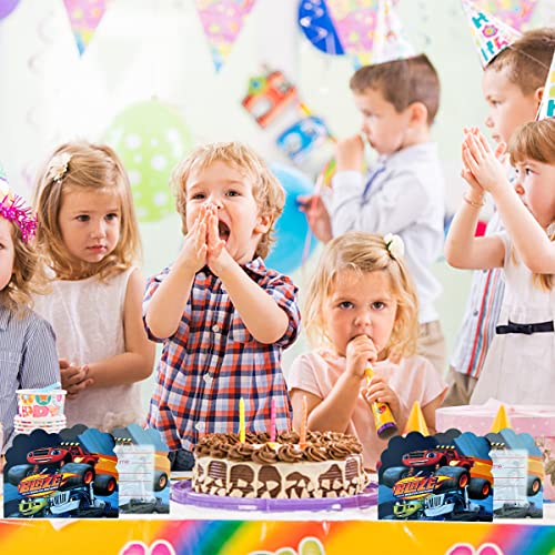 simyron Carte Invitation Anniversaire Enfant de Fête Blaze Truck 12 Cartes d'invitation Amusantes pour Enfants pour 12… - Image 7