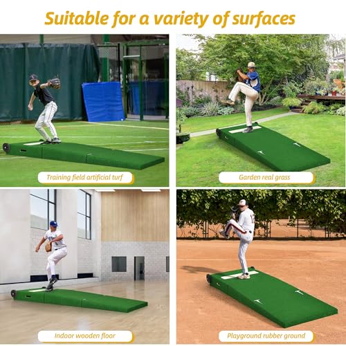 image for Shopsource Pitching Mound, Portable Pitchers Mound with Non-Slip Rubbe