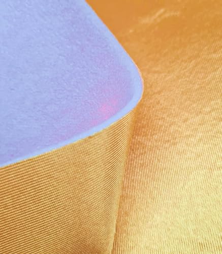 Tela con Foam para carnaval color ocre oro y también utilizado como estabilizador para costura y manualidades. Tejido con ancho de 150cm se vende a metros