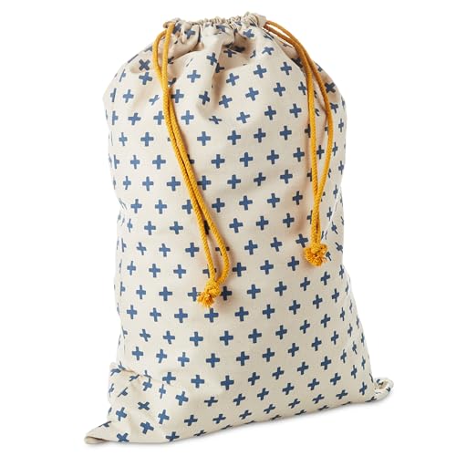 Hallmark Large Canvas Bag with Yellow Drawstring