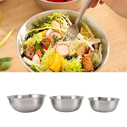 Set de 3 tazones de acero inoxidable para mezclar y servir ensaladas miniatura 2