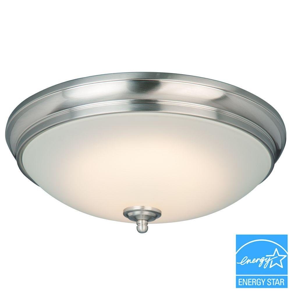13 in. Brushed Nickel LED Flush Mount