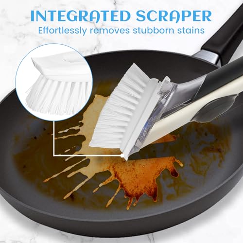 Image of 4Pcs Brush Refill for OXO Good Grips Soap Dispensing Palm Brush, Kitchen Dish Brush Replacement Head for OXO Dish Brush Refill Head, Dish Scrub Brush Kitchen Gadgets Kitchen Scrubbers for Dishes(Oval)