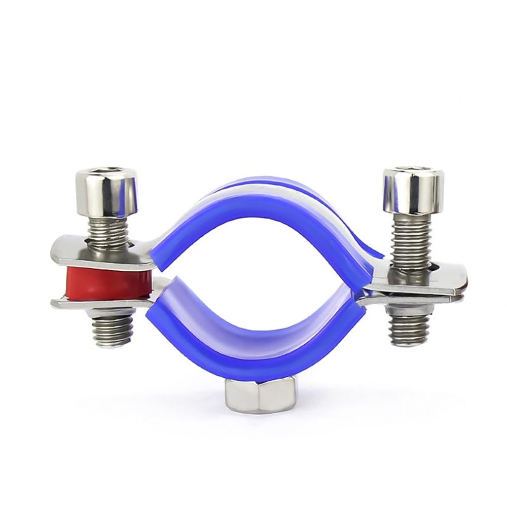 Dyibingdyb One Color 304 Stainless Steel Pipe Hanging Clamp With Rubber Strip Nut Water Pipe Fixed Bracket(1Pcs M45-48)