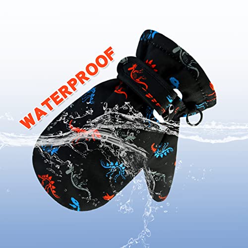 Image of BAVST Toddler Waterproof Mittens Fleece Lined Baby Boys Girls Winter Warm Glove Kids Snow Infant Ski Mitten for 3M-5T