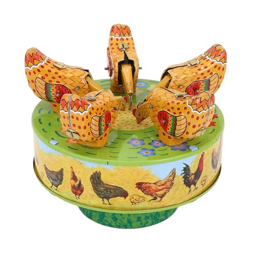 Luocute Jouet de Poulet Clockwork Vintage, Adorable Poussins de Fer Fait à la Main Piétiner au...