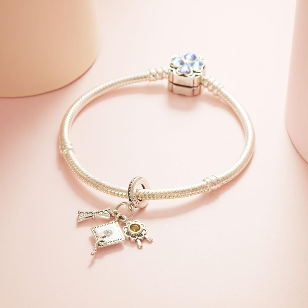 KEQ 2026 Graduation Cap Charms for Pandora Bracelets Necklace 925 Sterling Silver Class of 2026 Bead Bracelets charm for Daughter Granddaughter BBF - Image 3