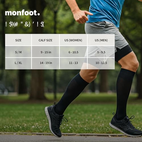 Image of MONFOOT Men's /Women's 3Pairs Compression Socks 15-20mmHg Better Circulation
