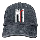 FUNINDIY Ironworker American Flag Denim Hat - Minigorras de béisbol, color azul marino, talla única, navy, Talla única