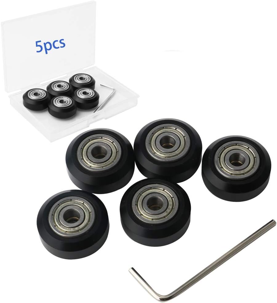 RUNCCI-YUN 3D Printer POM V Slot Wheel Plastic Pulley Linear Bearing For Creality CR-7,CR-8,CR-10,CR10S,Ender 3 (Pack of 5 pcs)