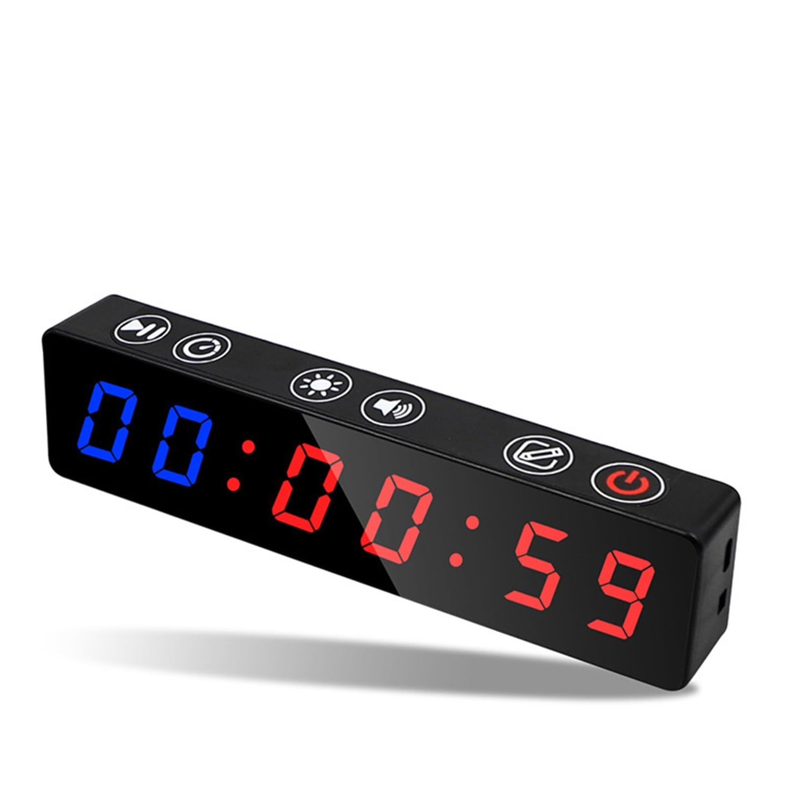 Timer palestra, Display anti vertigini timer allenamento a intervalli personalizzato orologio fitness palestra yoga peso magnetico sport(Blue Red)