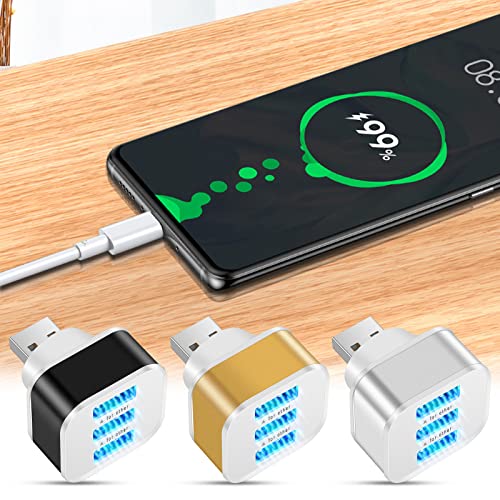 Glumes 3 Port Portable USB Extender Charger, 1PC USB Mobile Phone Charger Travel Mobile Phone Charging Extender, Suitable for Charging Mobile Phones, Tablets and Smart Devices (Black)