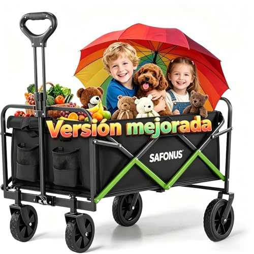 La mejor comparación de Carrito Plegable Sams los mejores 5. 45 SAFONUS Carrito Plegable con Ruedas, Carrito de Mandado y Carga Multifuncional, Gran Capacidad para Compras, Camping y Uso Doméstico, Fácil de Almacenar y Transportar